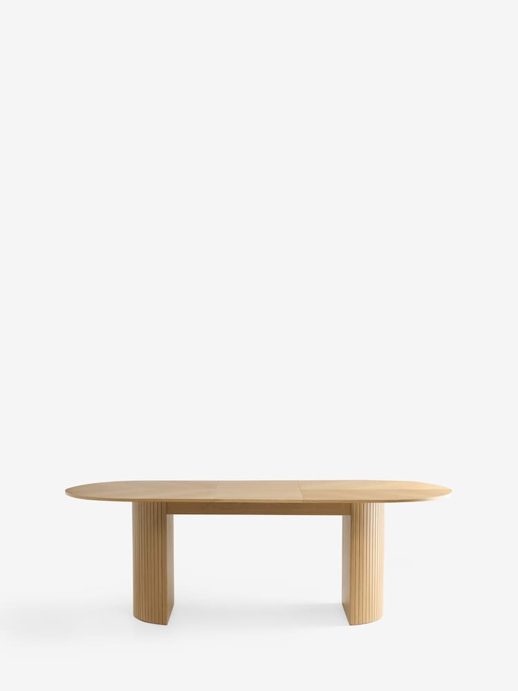 Light Natural Oak Hyde Veneer 6 to 10 Seater Extending Dining Table - Image 9 of 9 Light Natural Oak Hyde Veneer 6 to 10 Seater Extending Dining Table - Image 9 of 9