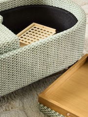 Geo Chenille Green Ashton Upholstered Large Storage Stool - Image 3 of 11