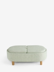 Geo Chenille Green Ashton Upholstered Large Storage Stool - Image 6 of 11