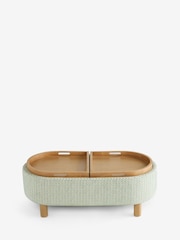 Geo Chenille Green Ashton Upholstered Large Storage Stool - Image 7 of 11