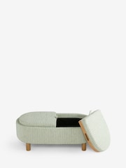 Geo Chenille Green Ashton Upholstered Large Storage Stool - Image 8 of 11
