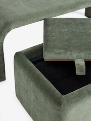 Relaxed Chenille Olive Green Sidney Coffee Table - Image 4 of 7