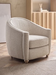 Contrast Chenille Stripe Black and Cream Kingham Accent Chair - Image 1 of 11