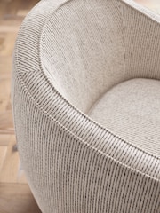 Contrast Chenille Stripe Black and Cream Kingham Accent Chair - Image 2 of 11