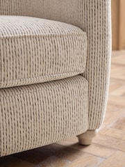 Contrast Chenille Stripe Black and Cream Kingham Accent Chair - Image 5 of 11