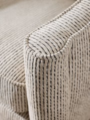 Contrast Chenille Stripe Black and Cream Kingham Accent Chair - Image 6 of 11