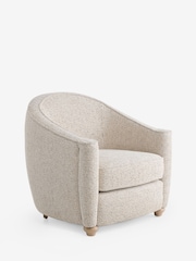 Contrast Chenille Stripe Black and Cream Kingham Accent Chair - Image 7 of 11