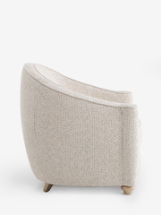 Contrast Chenille Stripe Black and Cream Kingham Accent Chair - Image 9 of 11