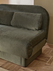 Relaxed Chenille Cord Forest Green Palma Double Storage Sofa Bed - Image 6 of 13
