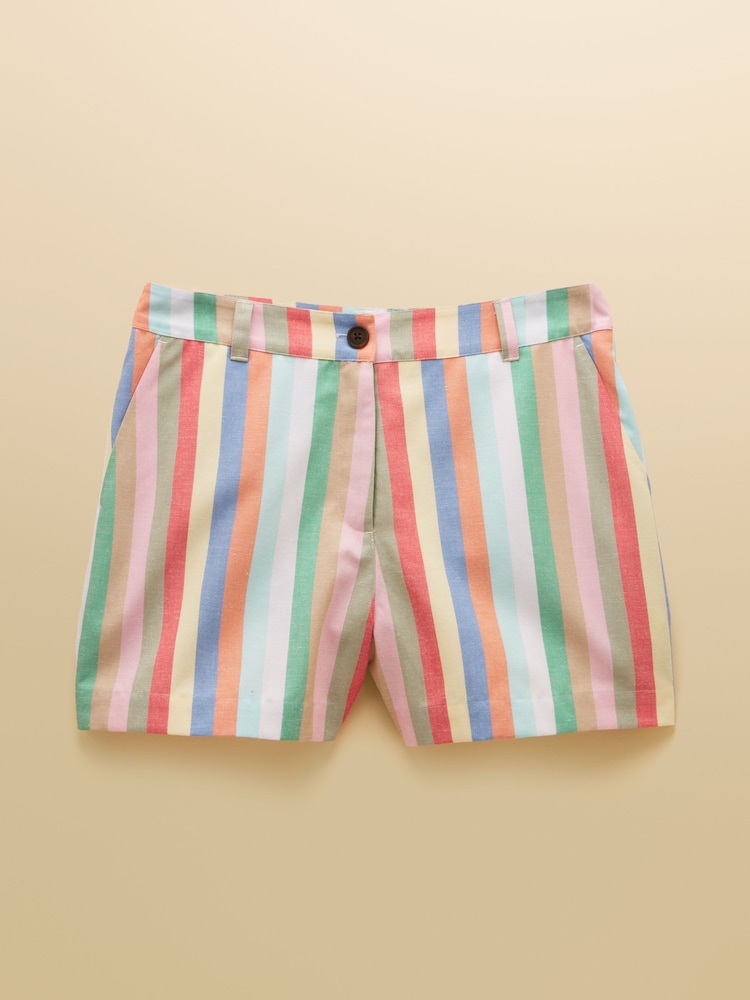 Joules Multi Striped Buttoned Tailored Shorts - Image 9 of 9 Joules Multi Striped Buttoned Tailored Shorts - Image 9 of 9
