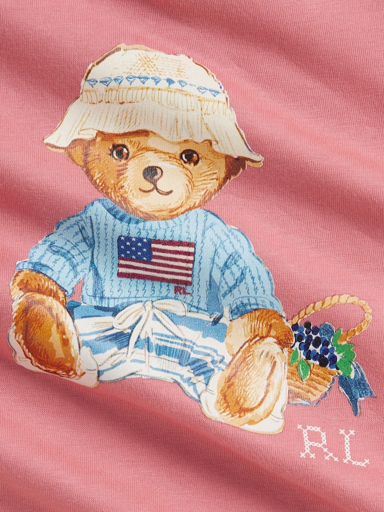 Polo Ralph Lauren Pink Polo Bear Babygrow - Image 3 of 3