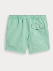 Polo Ralph Lauren Green All-Over-Pony Print Traveler Swimshorts - Image 2 of 2