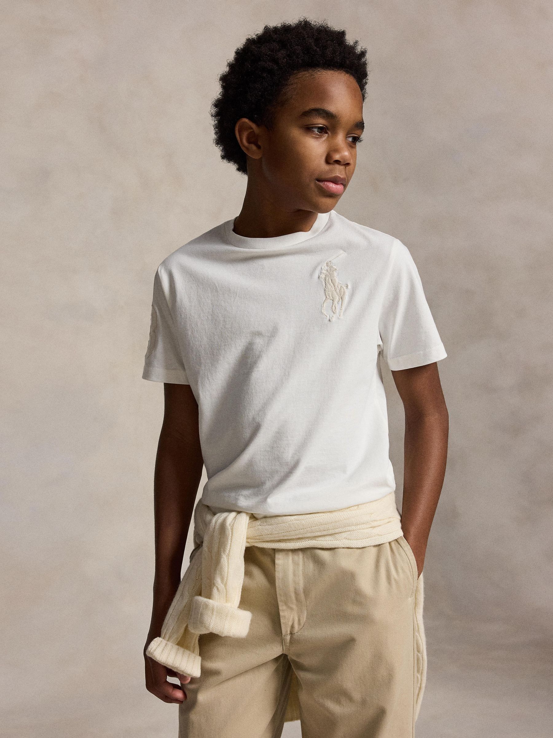 Comprar Creme - Camiseta Polo Ralph Lauren Tonal Big Pony Varsity