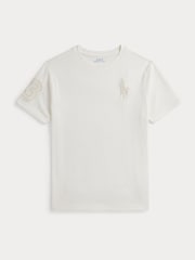 Cream - Polo Ralph Lauren Tonal Big Pony Varsity T-Shirt - Imaginea 4 din 5