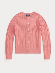 Polo Ralph Lauren Pink Cable Knit Cardigan - Image 4 of 6