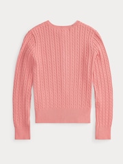 Polo Ralph Lauren Pink Cable Knit Cardigan - Image 5 of 6