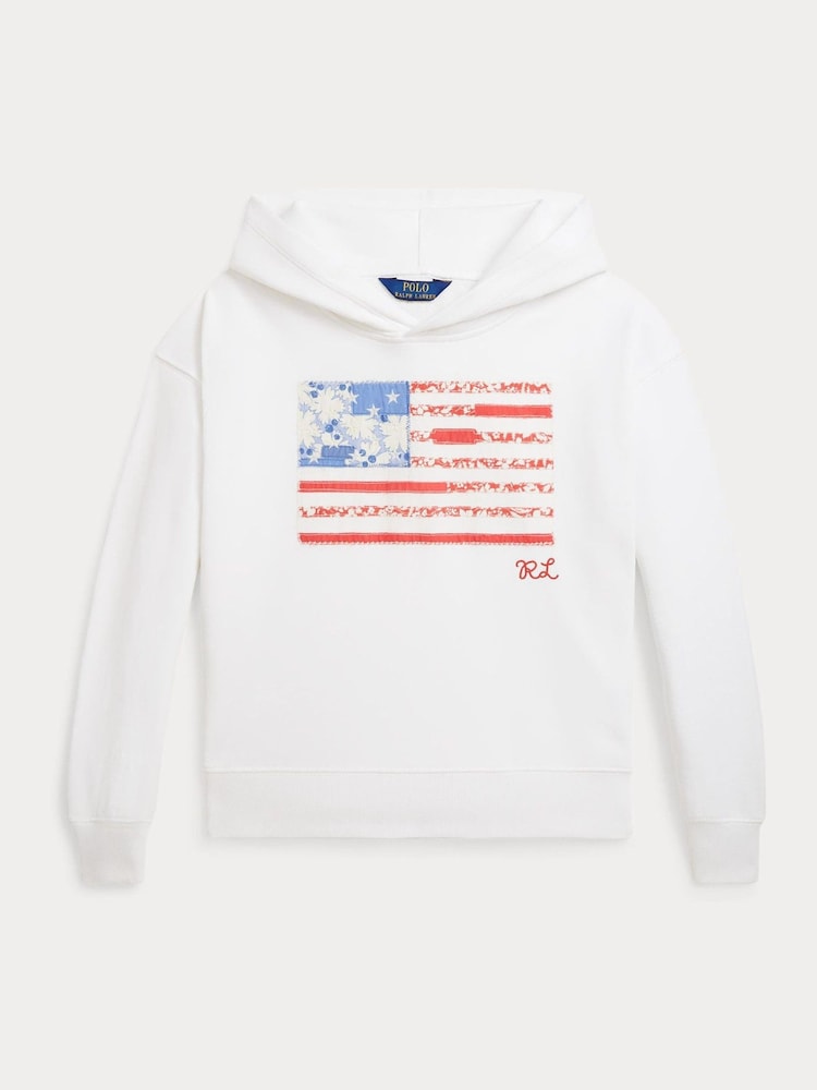 Polo Ralph Lauren White Flag Jersey Hoodie - Image 1 of 2