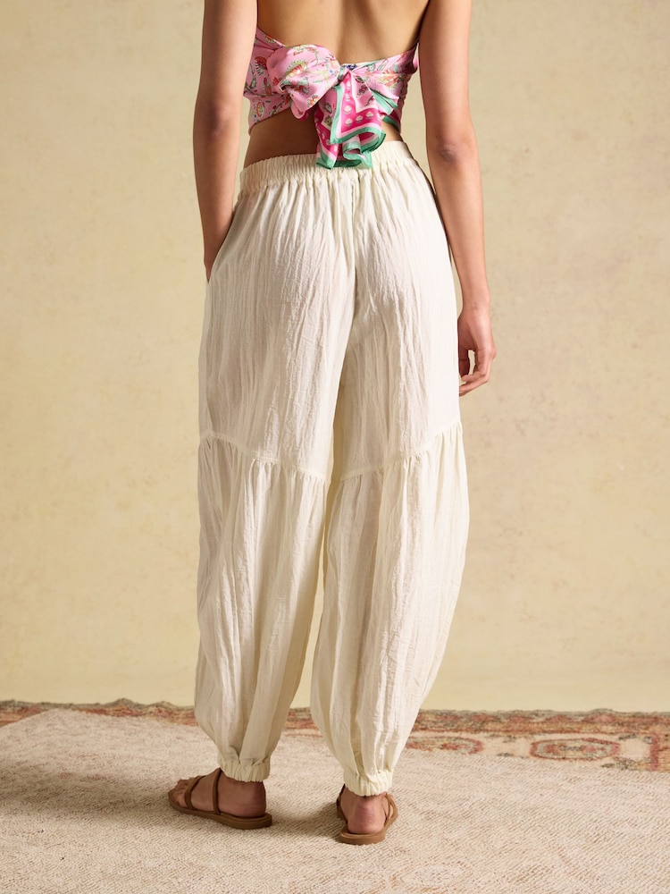 Joules Cream Pantaloon Trouser With Elasticated Waist - Image 2 of 9 Joules Cream Pantaloon Trouser With Elasticated Waist - Image 2 of 9