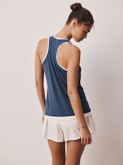 Asul - Aktibong Layered Sports Vest Top - Larawan 4 ng 8