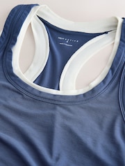 Asul - Aktibong Layered Sports Vest Top - Larawan 8 ng 8