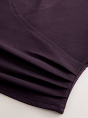 Burgundy Red Active Wrap Back Short Sleeve Top - Image 3 of 3
