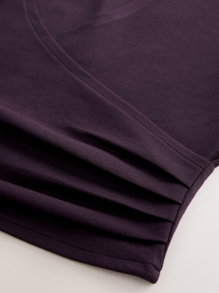 Burgundy Red Active Wrap Back Short Sleeve Top - Image 8 of 8