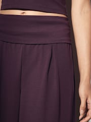 Aubergine Purple Wide Legg Trousers - Image 5 of 8