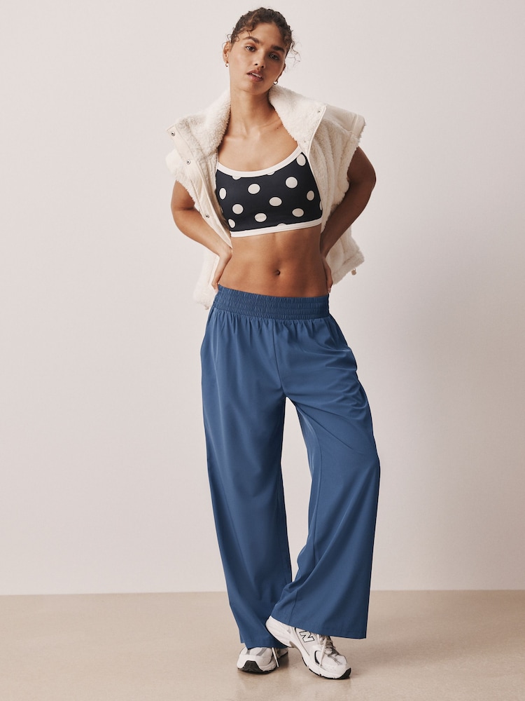 Blue Active Palazzo Wide Leg Joggers - Image 1 of 7 Blue Active Palazzo Wide Leg Joggers - Image 1 of 7