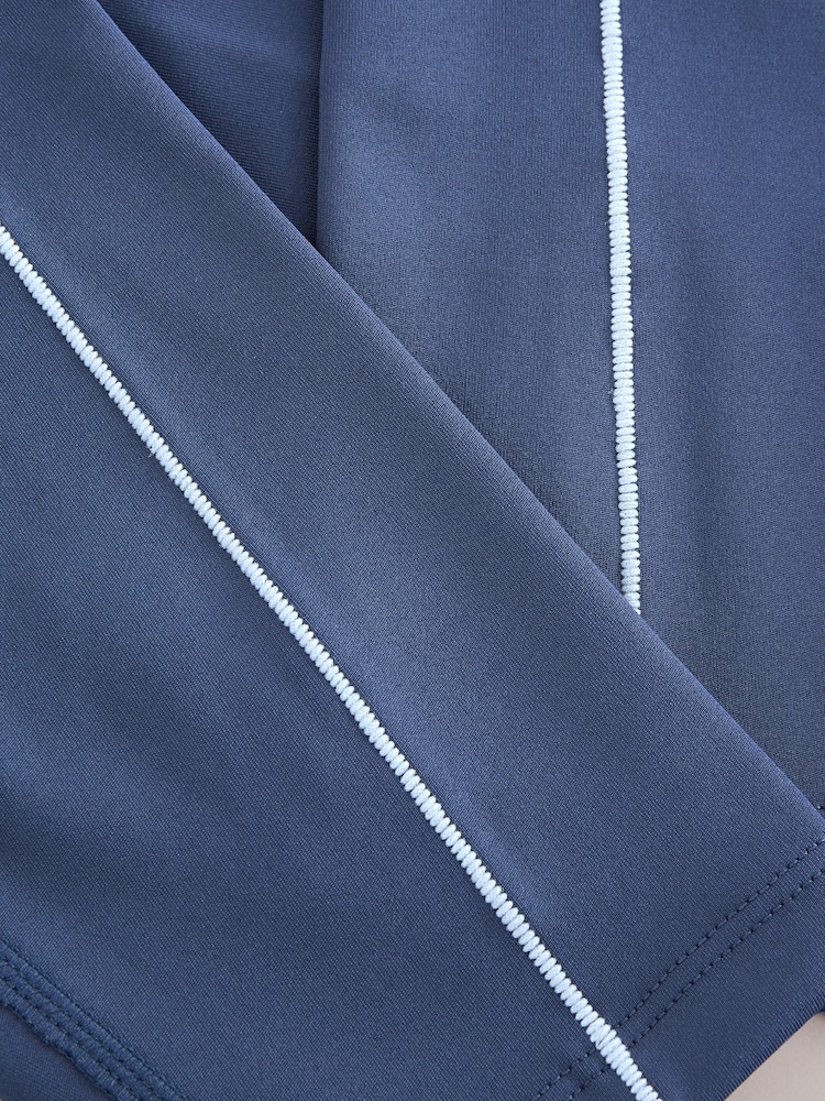 Blue Active Power Stitch Detail Leggings - Image 3 of 3 Blue Active Power Stitch Detail Leggings - Image 3 of 3