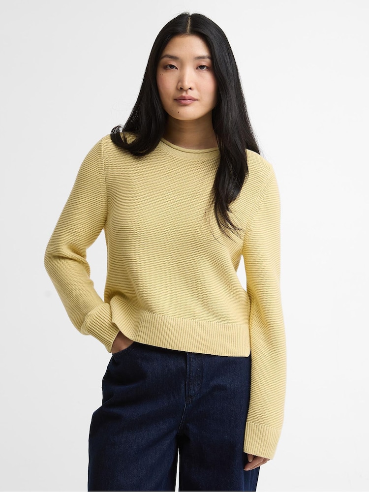 Barbour® Yellow Fawley Knitted Jumper - Image 1 of 7 Barbour® Yellow Fawley Knitted Jumper - Image 1 of 7