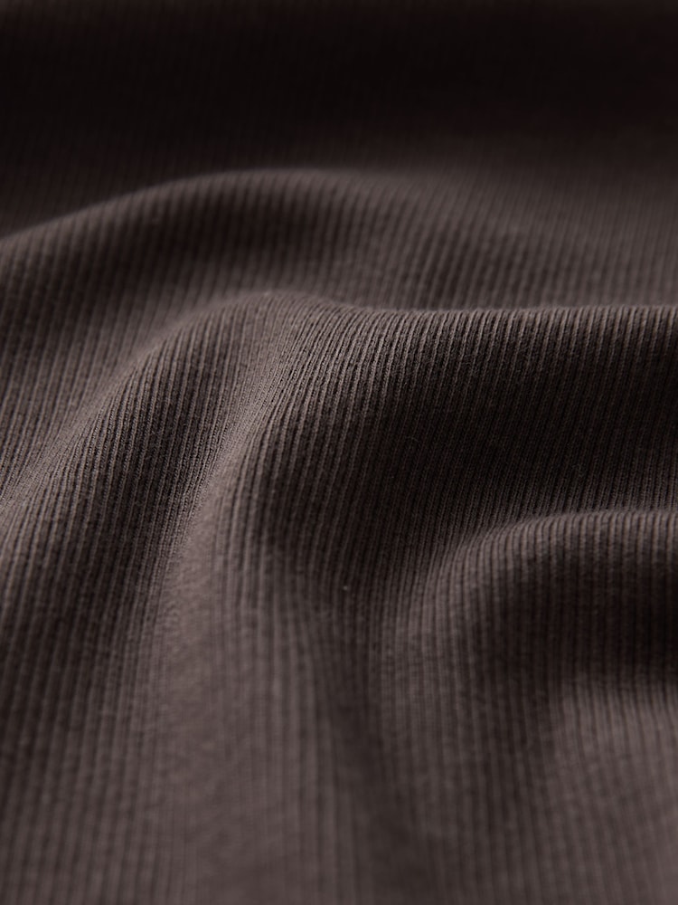 Chocolate Brown Trim Hardware Detail Racer Ribbed Vest Top - Image 2 of 3