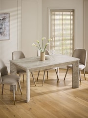 Light Marble Effect Grace Chunky 6 to 8 Seater Extending Dining Table - Image 1 of 10