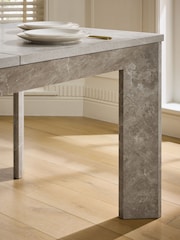 Light Marble Effect Grace Chunky 6 to 8 Seater Extending Dining Table - Image 6 of 10