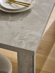 Light Marble Effect Grace Chunky 6 to 8 Seater Extending Dining Table - Image 7 of 10