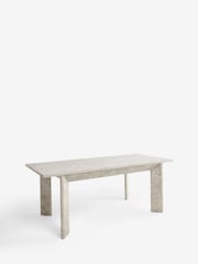 Light Marble Effect Grace Chunky 6 to 8 Seater Extending Dining Table - Image 9 of 10