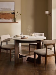 Travertine Effect Arches 4 to 6 Seater Round Extending Dining Table - Image 1 of 8