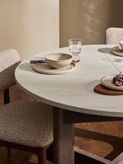 Travertine Effect Arches 4 to 6 Seater Round Extending Dining Table - Image 3 of 8