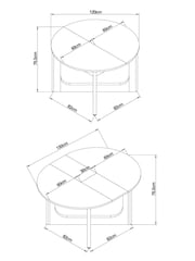 Travertine Effect Arches 4 to 6 Seater Round Extending Dining Table - Image 5 of 8