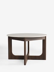 Travertine Effect Arches 4 to 6 Seater Round Extending Dining Table - Image 6 of 8
