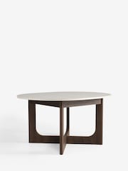 Travertine Effect Arches 4 to 6 Seater Round Extending Dining Table - Image 7 of 8