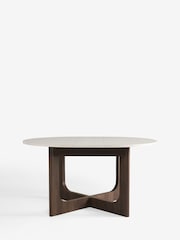 Travertine Effect Arches 4 to 6 Seater Round Extending Dining Table - Image 8 of 8