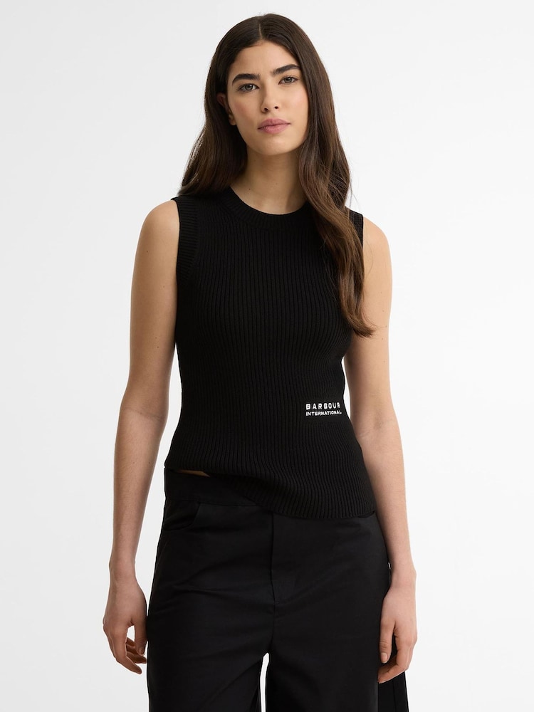 Barbour® International Black Nova Knitted Vest - Image 1 of 7