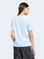 adidas Originals Light Blue 3 Stripe Floral Cali T-Shirt - Image 2 of 5