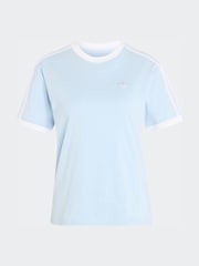 adidas Originals Light Blue 3 Stripe Floral Cali T-Shirt - Image 5 of 5