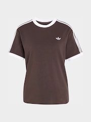 adidas Originals Brown 3 Stripe Floral Cali T-Shirt - Image 3 of 3