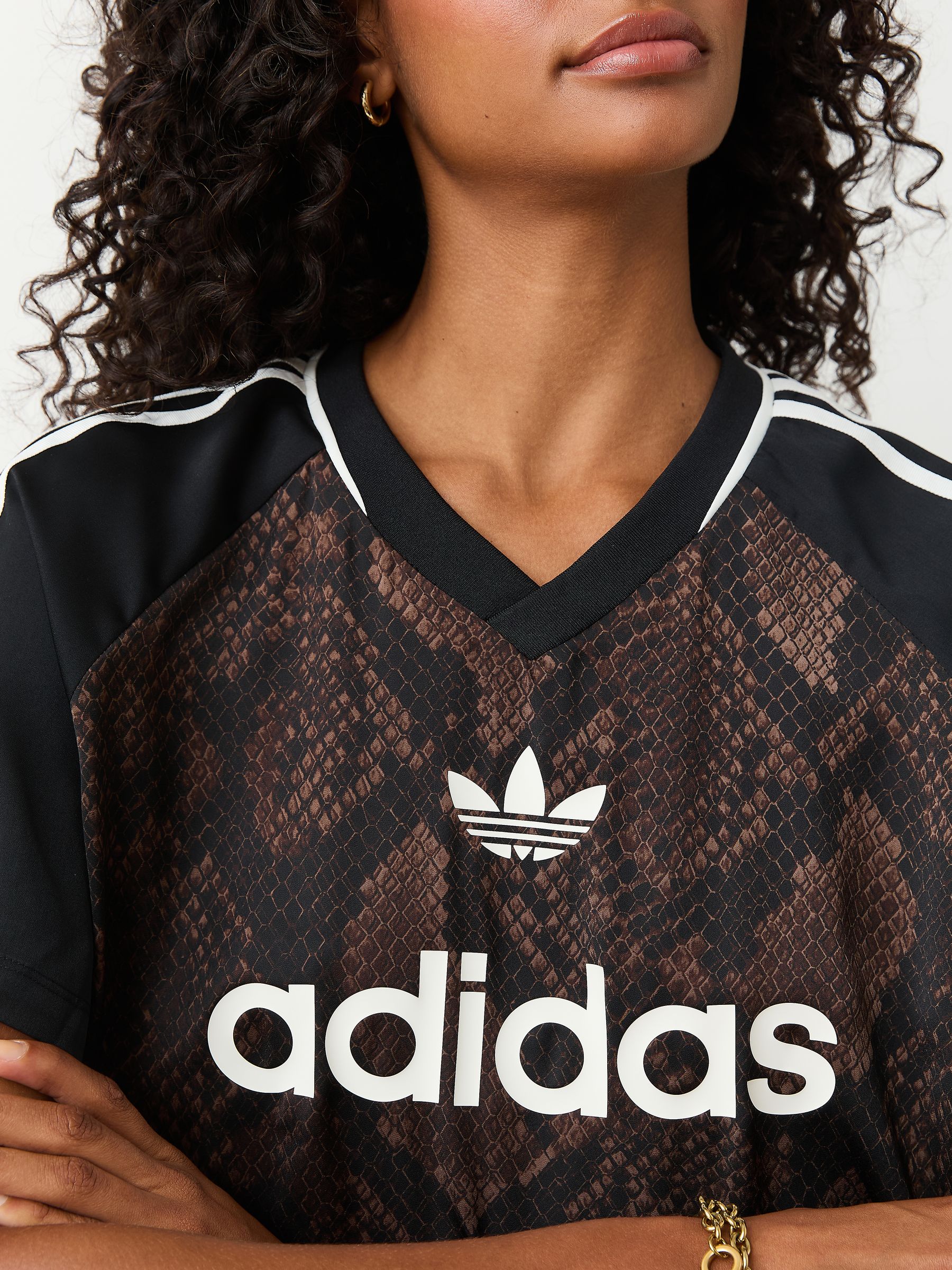 Buy adidas Originals Animal Satin Snake Print Football Top from Next ...