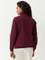 adidas Originals Maroon Red Floral Applique Firebird Loose Track Top Jacket - Image 3 of 5