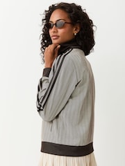 adidas Originals Light Brown Tweed Herringbone Classic Track Top Jacket - Image 3 of 5