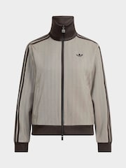 adidas Originals Light Brown Tweed Herringbone Classic Track Top Jacket - Image 5 of 5