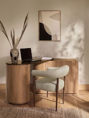 Dark Natural Marble and Wood Effect Nomad Swivel Desk - Image 1 of 14
